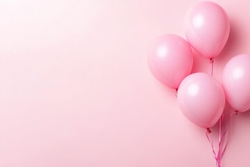 Pink balloons on a pastel background (1)