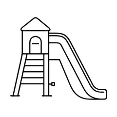 playground slide icon, playground slide line art - simple line art of playground slide, perfect for playground slide logos and icons
