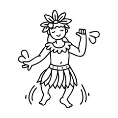 polynesian dancer icon, polynesian dancer line art - simple line art of polynesian dancer, perfect for polynesian dancer logos and icons