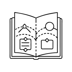 pop up book icon, pop up book line art - simple line art of pop up book, perfect for pop up book logos and icons