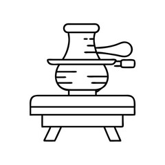 pottery wheel icon, pottery wheel line art - simple line art of pottery wheel, perfect for pottery wheel logos and icons