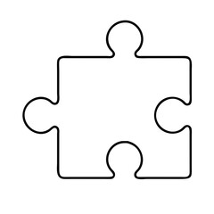 Obraz premium puzzle piece icon, puzzle piece line art - simple line art of puzzle piece, perfect for puzzle piece logos and icons