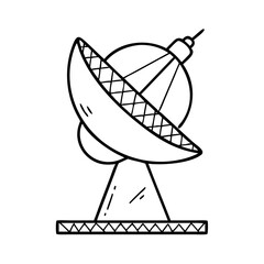 radio telescope icon, radio telescope line art - simple line art of radio telescope, perfect for radio telescope logos and icons