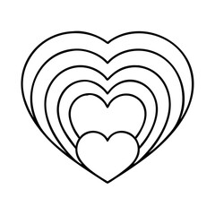 rainbow heart icon, rainbow heart line art - simple line art of rainbow heart, perfect for rainbow heart logos and icons