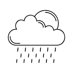 rain cloud icon, rain cloud line art - simple line art of rain cloud, perfect for rain cloud logos and icons