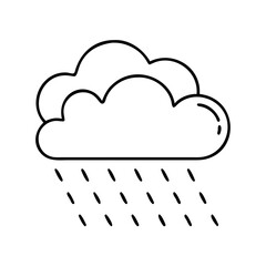 rain cloud icon, rain cloud line art - simple line art of rain cloud, perfect for rain cloud logos and icons