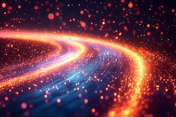 Abstract Glowing Trails of Light Digital Art