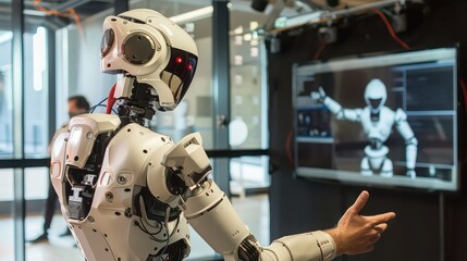 AI takeover, humanoid robots replacing human workers 