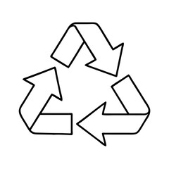 recycling symbol icon, recycling symbol line art - simple line art of recycling symbol, perfect for recycling symbol logos and icons