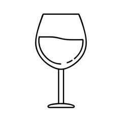 red wine glass icon, red wine glass line art - simple line art of red wine glass, perfect for red wine glass logos and icons