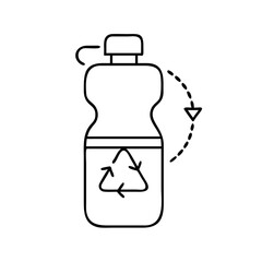 reusable water bottle icon, reusable water bottle line art - simple line art of reusable water bottle, perfect for reusable water bottle logos and icons