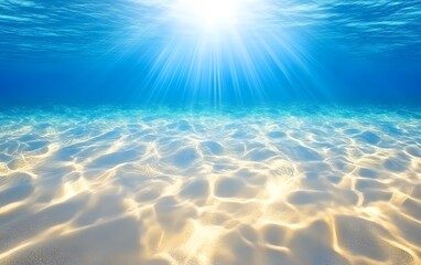 Stunning Underwater Scene Sunlight Sandy Ocean Floor