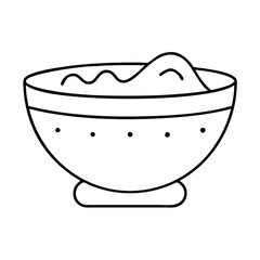 salsa bowl icon, salsa bowl line art - simple line art of salsa bowl, perfect for salsa bowl logos and icons