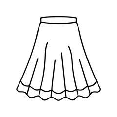 salsa skirt icon, salsa skirt line art - simple line art of salsa skirt, perfect for salsa skirt logos and icons