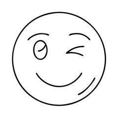 smiling face with a wink icon, smiling face with a wink line art - simple line art of smiling face with a wink, perfect for smiling face with a wink logos and icons
