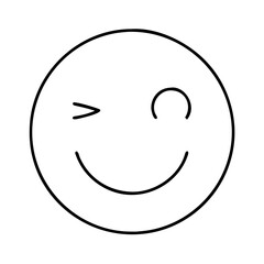 smiling face with a wink icon, smiling face with a wink line art - simple line art of smiling face with a wink, perfect for smiling face with a wink logos and icons