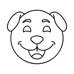 smiling pet face icon, smiling pet face line art - simple line art of smiling pet face, perfect for smiling pet face logos and icons
