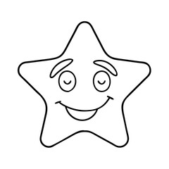smiling star icon, smiling star line art - simple line art of smiling star, perfect for smiling star logos and icons