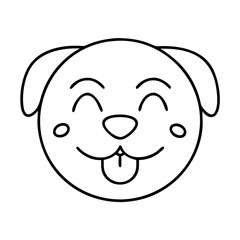 smiling pet face icon, smiling pet face line art - simple line art of smiling pet face, perfect for smiling pet face logos and icons
