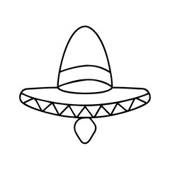 sombrero icon, sombrero line art - simple line art of sombrero, perfect for sombrero logos and icons
