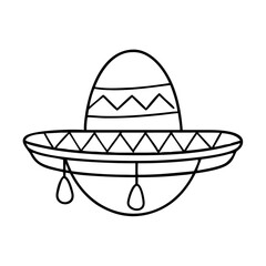 sombrero icon, sombrero line art - simple line art of sombrero, perfect for sombrero logos and icons