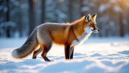 Obraz premium Red Fox In A Snowy Landscape