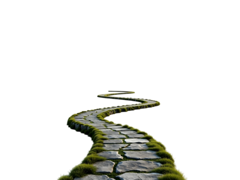 A Winding Stone Path Leads Through Lush Greenery transparent background