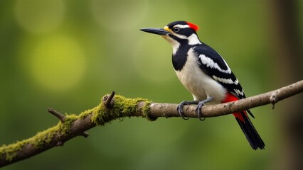 Naklejka premium Great Spotted Woodpecker On A Branch