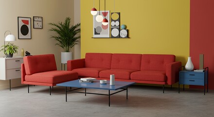 Mid-Century Modern Living Room Interior Design