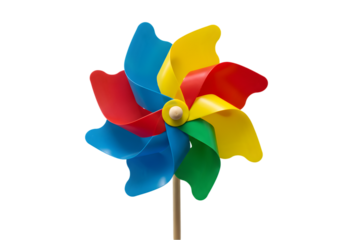 Colorful Pinwheel: Plastic Windmill Toy, Garden Decoration, Kids Plaything transparent background