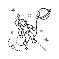 space walk tether icon, space walk tether line art - simple line art of space walk tether, perfect for space walk tether logos and icons