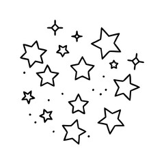 star cluster icon, star cluster line art - simple line art of star cluster, perfect for star cluster logos and icons