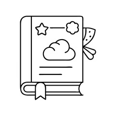 storybook icon, storybook line art - simple line art of storybook, perfect for storybook logos and icons