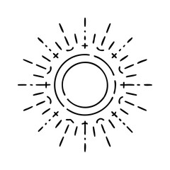 sun flare icon, sun flare line art - simple line art of sun flare, perfect for sun flare logos and icons
