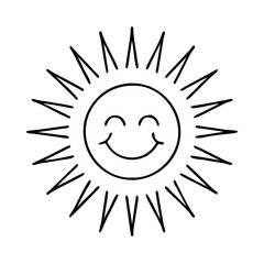 sunburst with smiley icon, sunburst with smiley line art - simple line art of sunburst with smiley, perfect for sunburst with smiley logos and icons