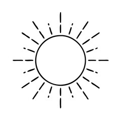 sun rays icon, sun rays line art - simple line art of sun rays, perfect for sun rays logos and icons