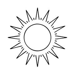 sun with rays icon, sun with rays line art - simple line art of sun with rays, perfect for sun with rays logos and icons