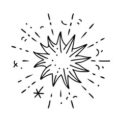 supernova explosion icon, supernova explosion line art - simple line art of supernova explosion, perfect for supernova explosion logos and icons