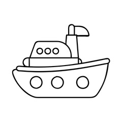 toy boat icon, toy boat line art - simple line art of toy boat, perfect for toy boat logos and icons