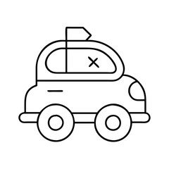 toy car icon, toy car line art - simple line art of toy car, perfect for toy car logos and icons