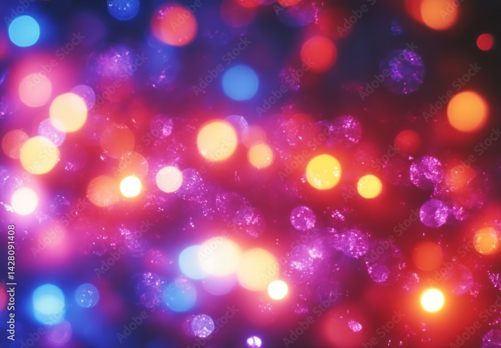 Aufkleber vibrant and colorful bokeh effect with soft glows and blurred lights for backgrounds and textures