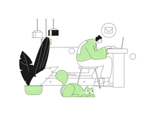 Home indoor character scene flat vector concept operation hand drawn illustration
