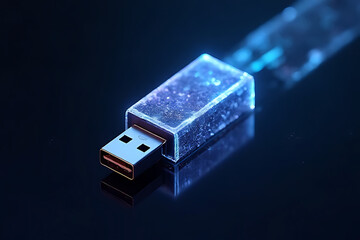 Connecting technology illuminated usb drive digital workspace tech photography abstract viewpoint