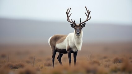 Majestic Caribou Standing Proudly In Tundra