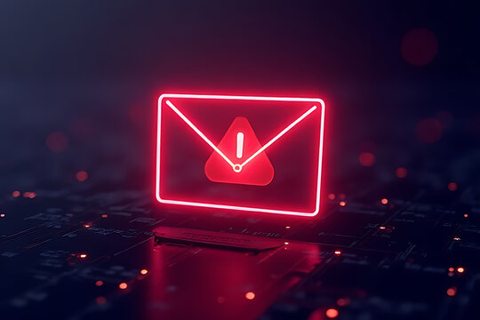 Alert notification on digital security breach data network image design cyber environment close-up