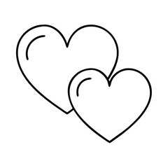 two matching hearts icon, two matching hearts line art - simple line art of two matching hearts, perfect for two matching hearts logos and icons