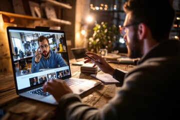 Engaging online education experience a student participating in a virtual classroom setting cozy environment interactive learning modern technology