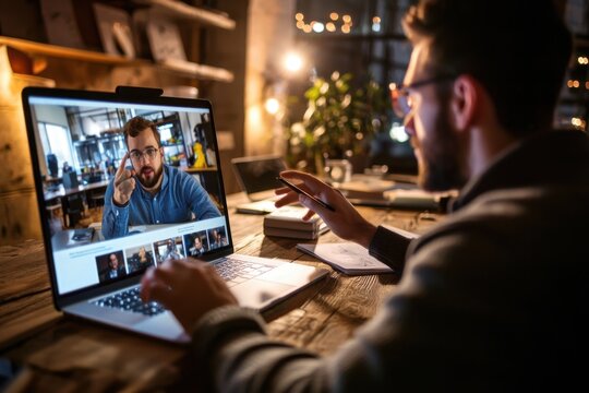 Engaging online education experience a student participating in a virtual classroom setting cozy environment interactive learning modern technology