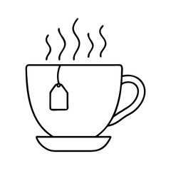 warm cup of tea icon, warm cup of tea line art - simple line art of warm cup of tea, perfect for warm cup of tea logos and icons