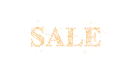 sale text with golden glitter stars and shiny gold particles isolated on transparent background, png black friday big and mega sale shopping social media design element 